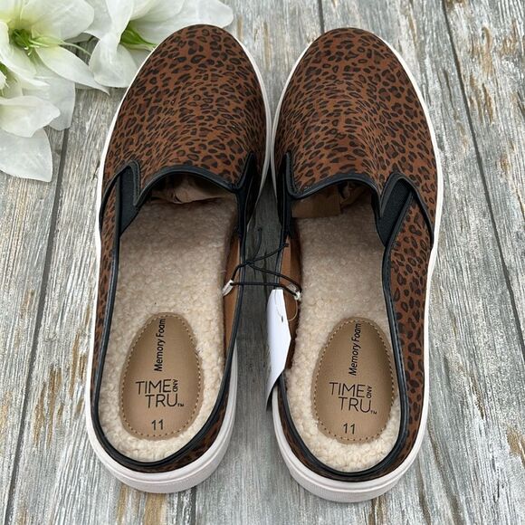 Women’s Leopard Print Twin Gore Mules Slip-on Shoes Size 11 - Picture 3 of 11